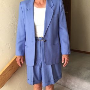 Talbots Periwinkle suit jacket and shorts